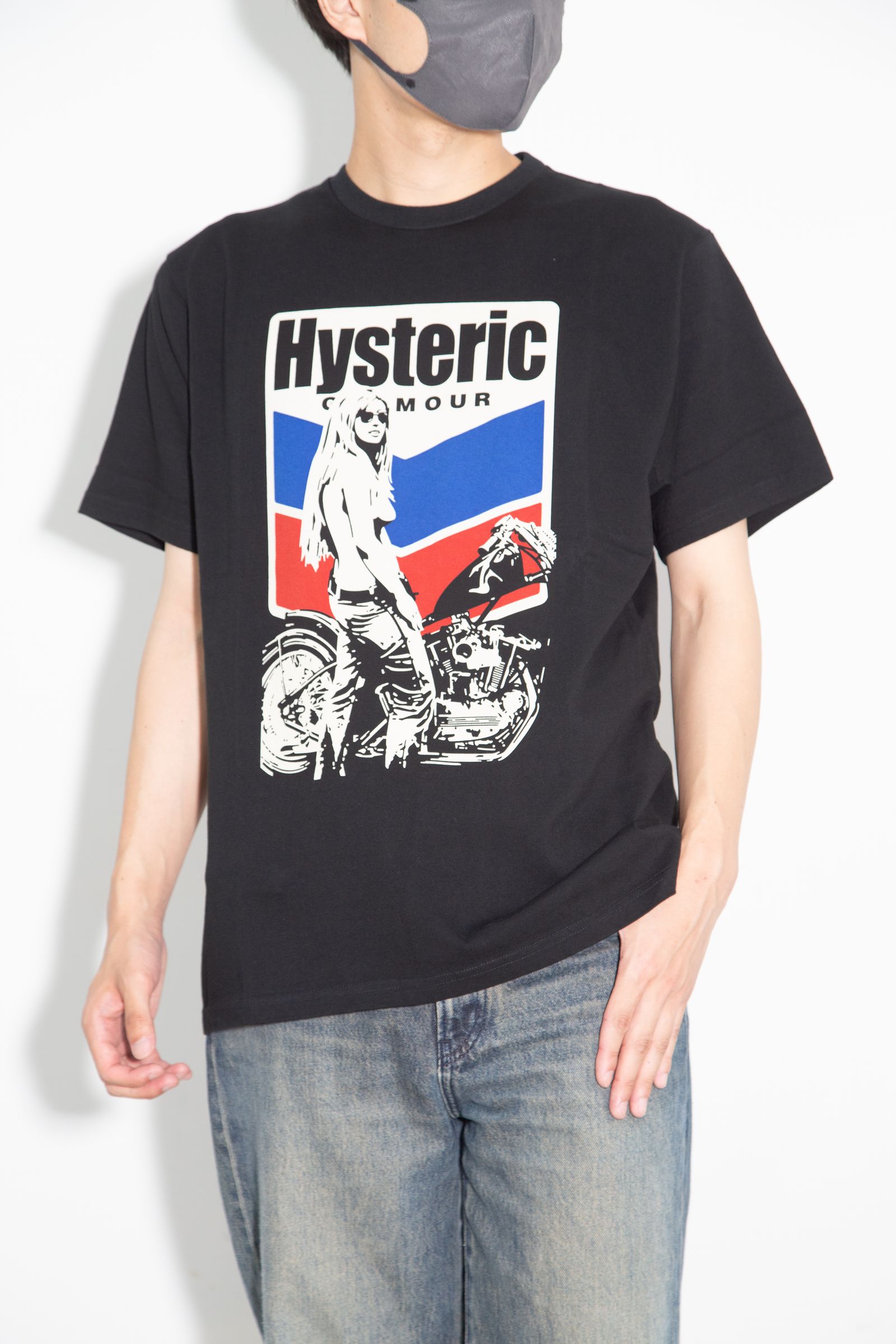 [ラスト1点 サイズL] MOTORCYCLE GIRL Tシャツ / ブラック