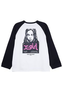 X-girl FACE POSTER B/B BIG TEE / ホワイト