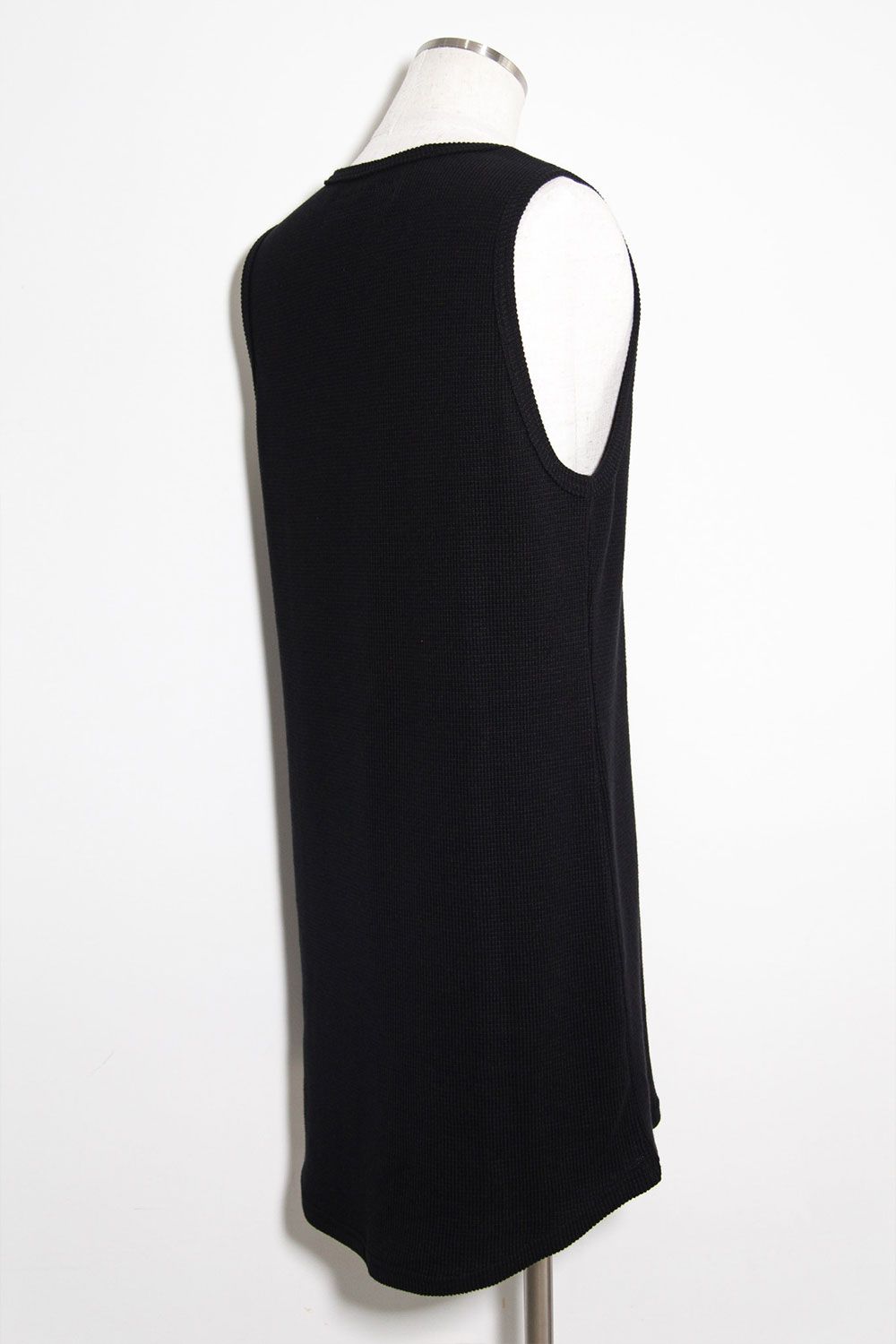 [ラスト1点 サイズ3] ロング丈ワッフルタンクトップ / Long Length Tank Top / ブラック / ag-10096-2
