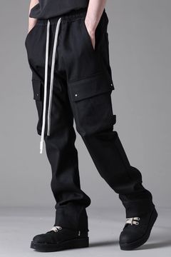 Denim Cargo Flared Pants / ブラック