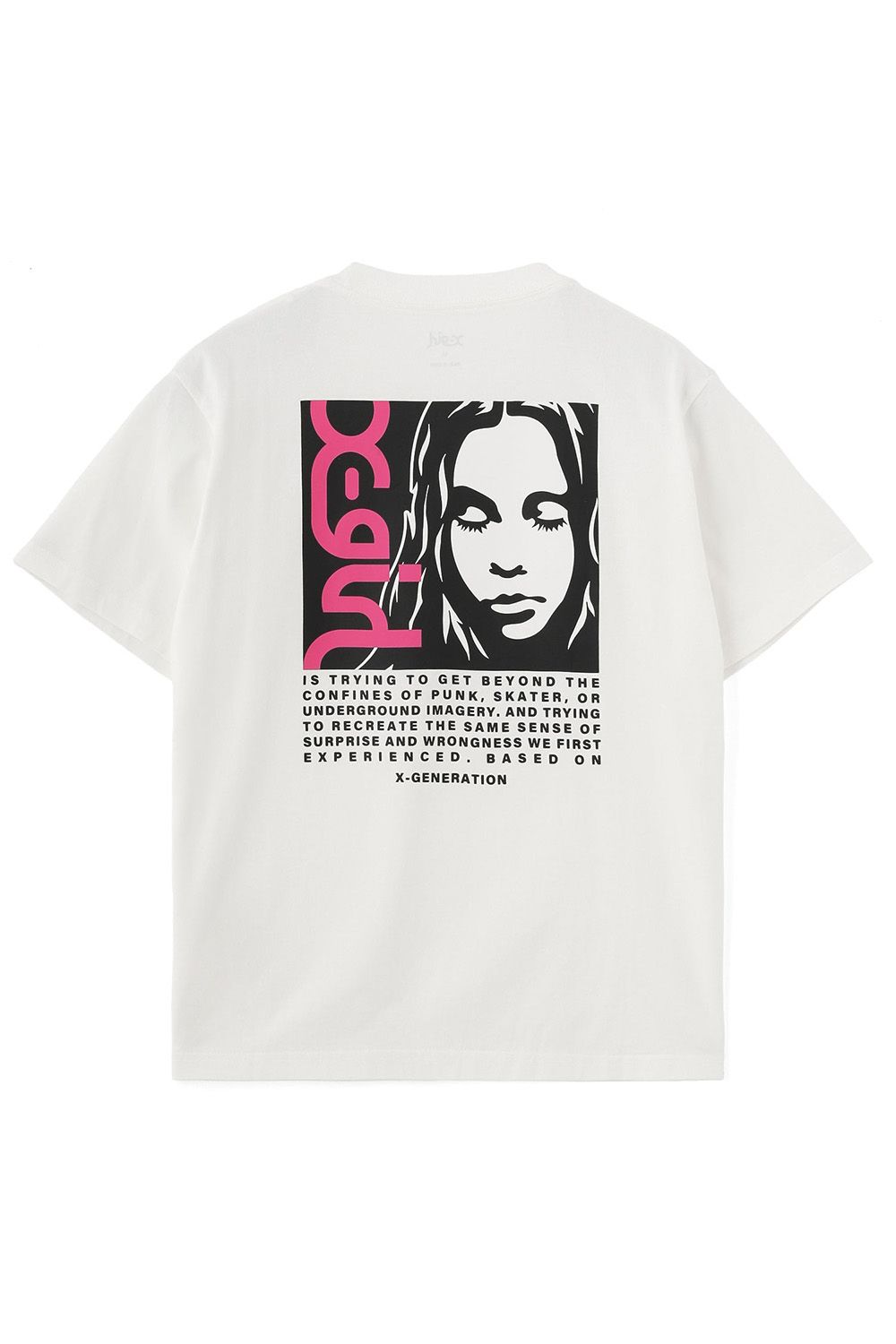SIDE LOGO FACE LABEL S/S TEE / ホワイト