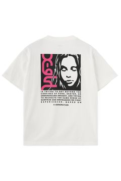 SIDE LOGO FACE LABEL S/S TEE / ホワイト