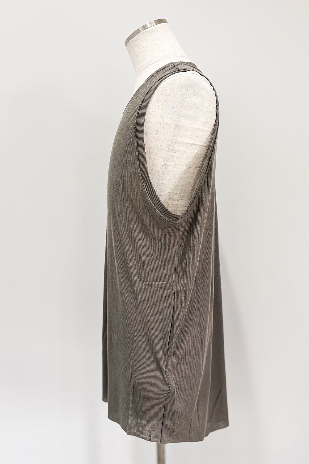RIB LONG TANK TOP / グレー