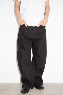 SUPIMA CO STRETCH DENIM WIDE CURVE JEANS / ブラック