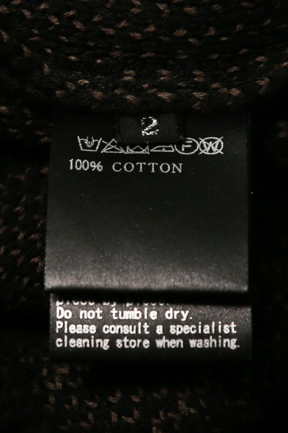 [ラスト1点 サイズ2] ピラミッド模様リラックスフィットニット / Pyra Pattern Knit Top / ブラック×ブラウン / ag-8009-1