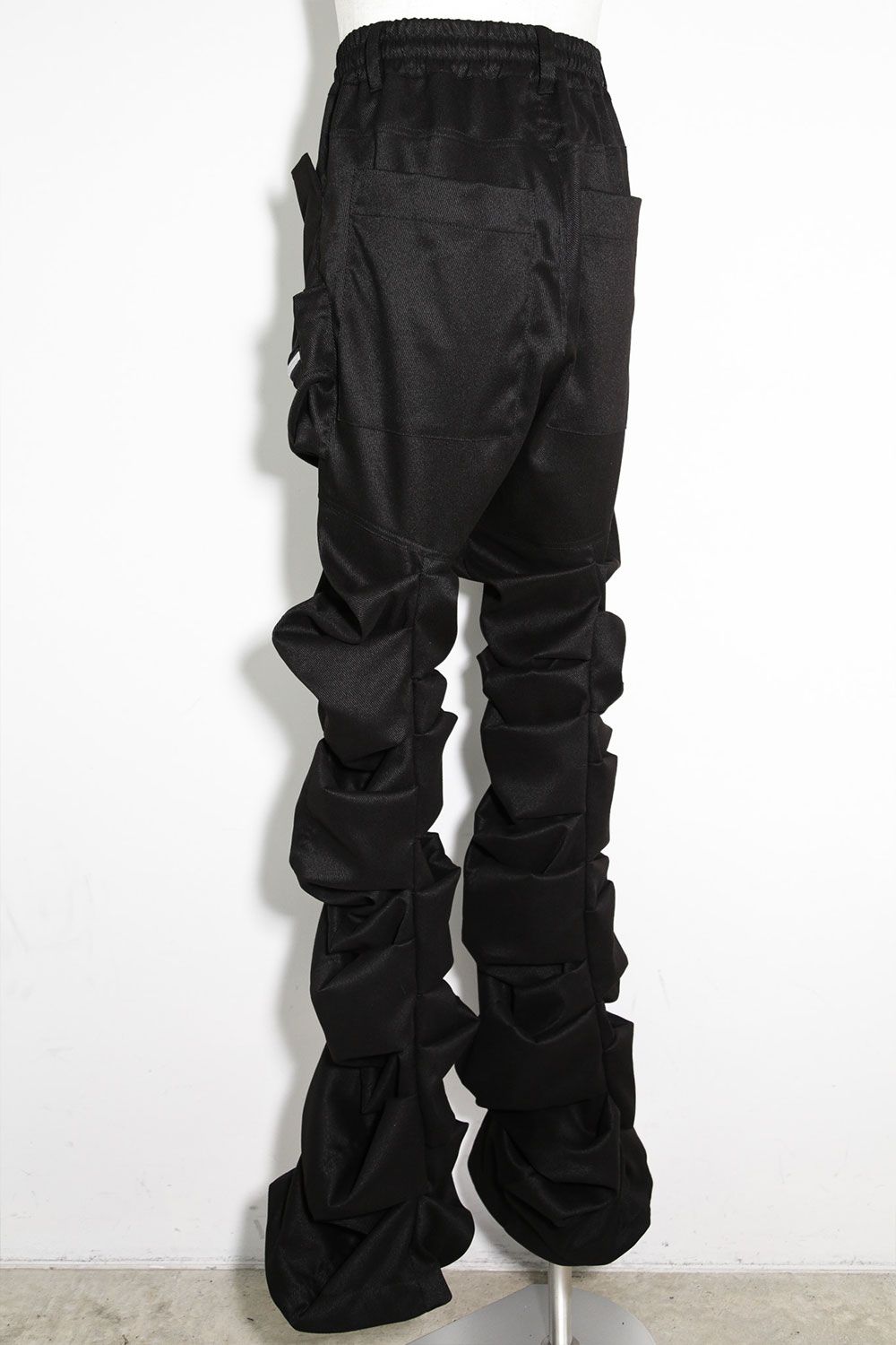 ツイル"モンスタータック"フレアバギーパンツ / Twill Tuck Flare Baggy Pants / ブラック / ag-10031-3