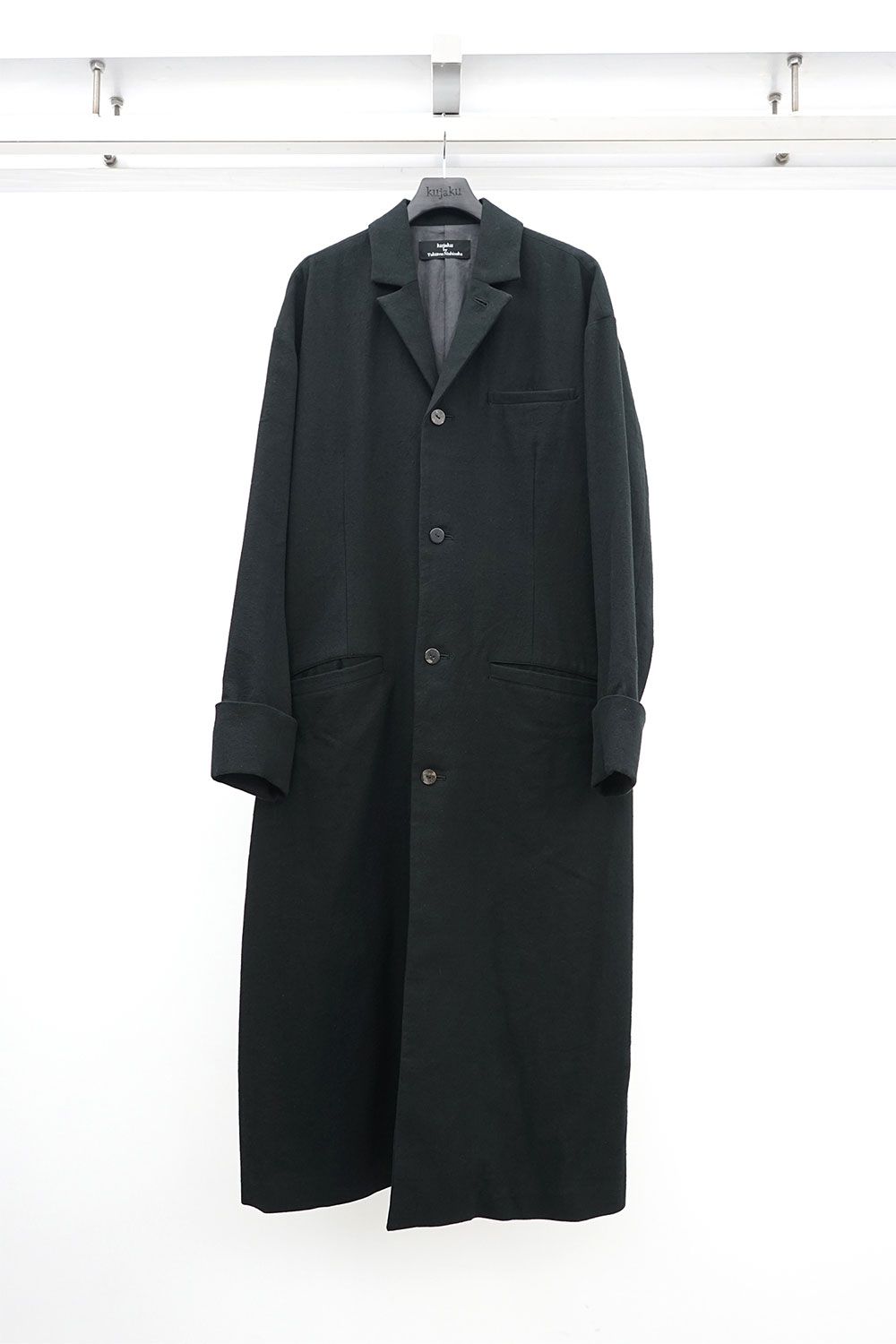 kujaku - Double Cuff Long Chester Coat / ブラック | Tempt