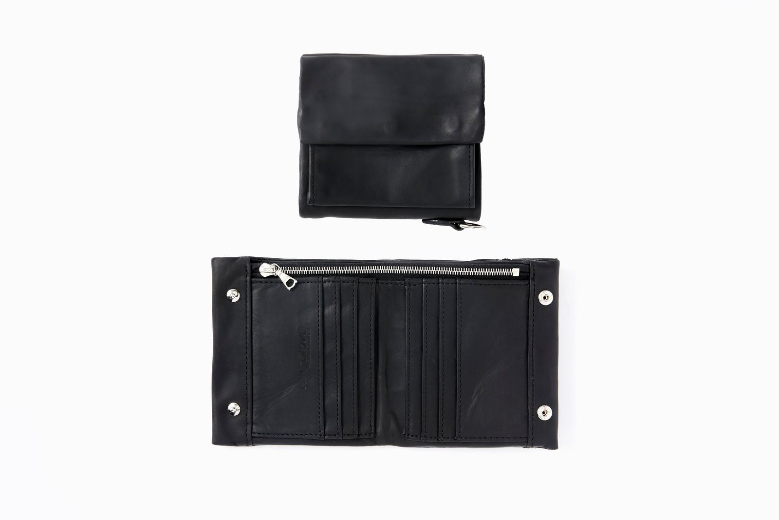 [3月〜4月入荷予定] GUIDIカーフ 二つ折りスナップウォレット / ブラック