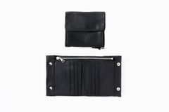 [3月〜4月入荷予定] GUIDIカーフ 二つ折りスナップウォレット / ブラック