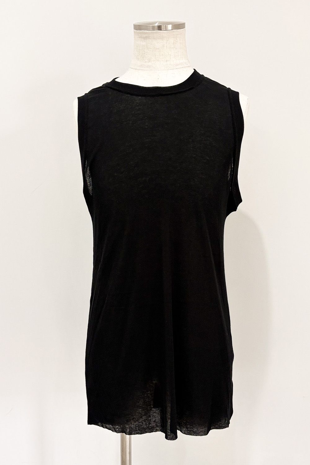 RIB LONG TANK TOP / ブラック