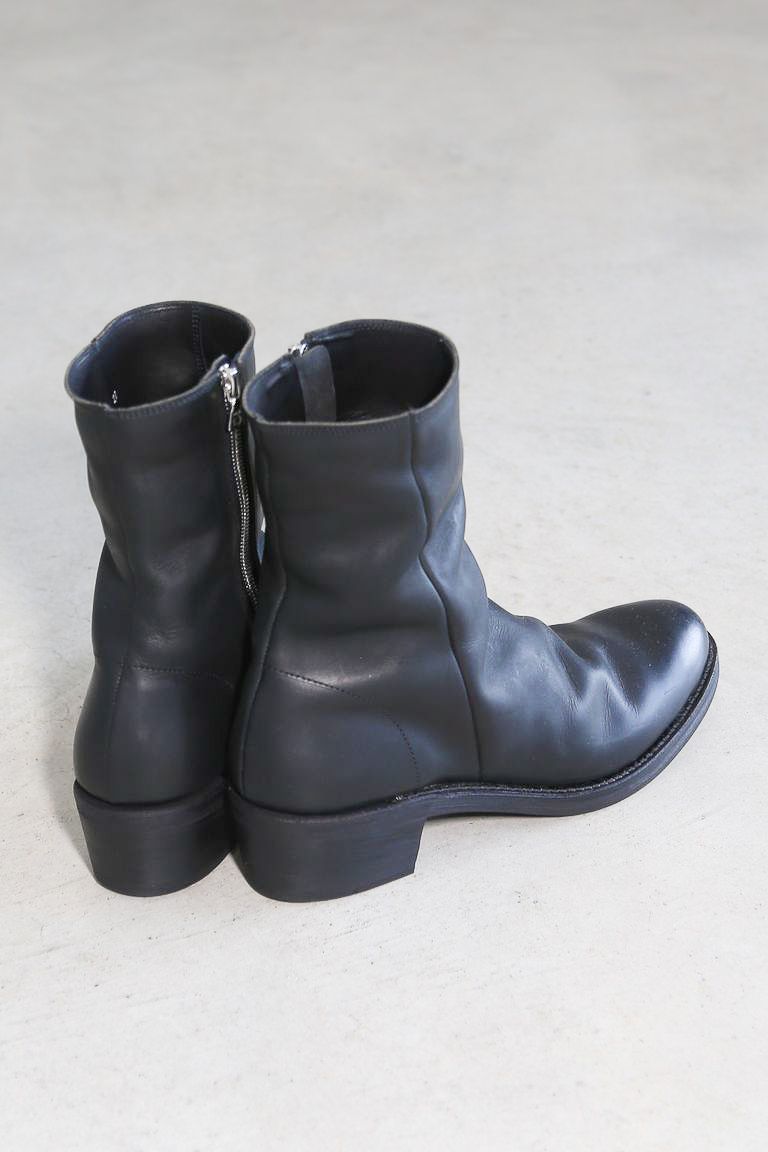 [8~9月入荷予定] GUIDI CALF CRINKLE SIDEZIP BOOTS / ブラック