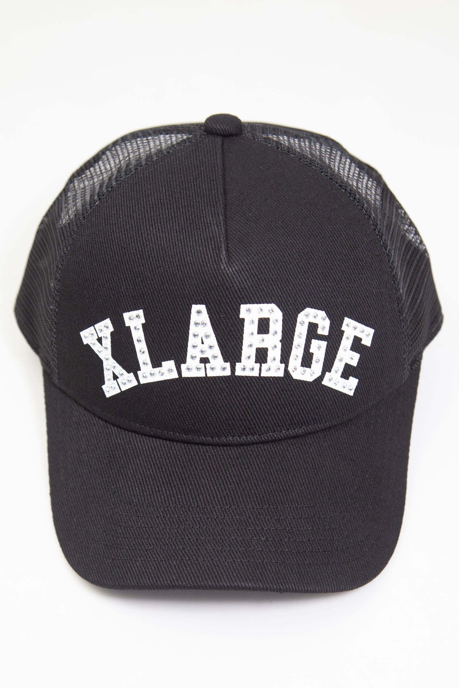 RHINESTONE LOGO MESH CAP / ブラック