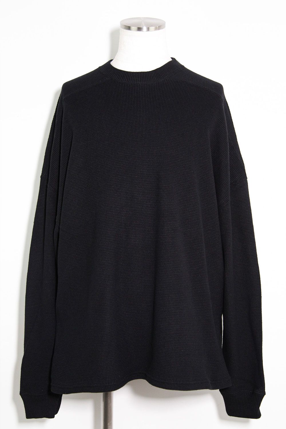 リブニットオーバーサイズトップ / Rib Knit Over Size Top / ブラック / ag-10093-2