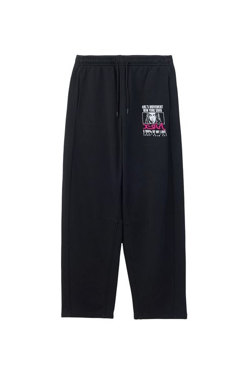 FACE BOX AND MESSAGE SWEATPANTS / ブラック
