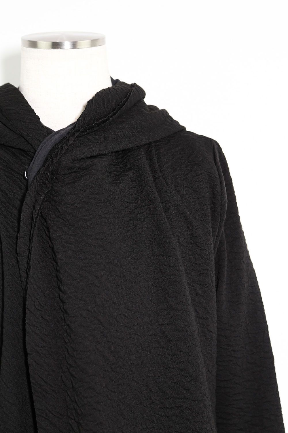 LONG CARDIGAN 223-304 / シボ加工ロングカーディガン / ブラック