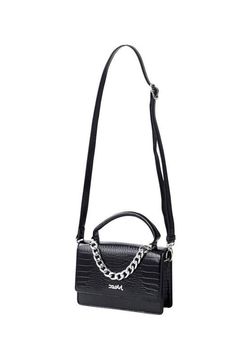 【人気リピート商品】 FAUX CROC 2WAY MINI BAG / ブラック