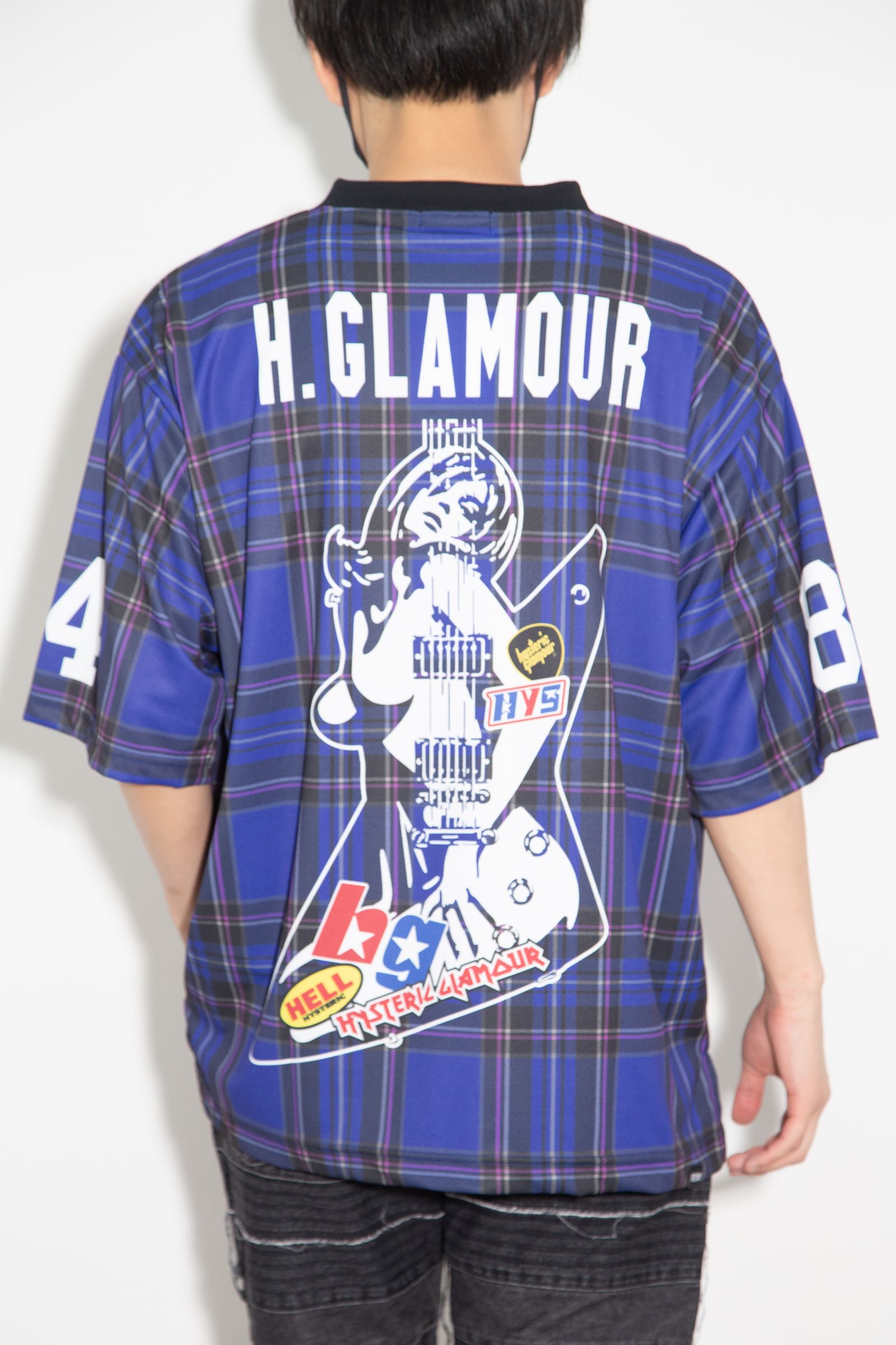 GUITAR GIRL 84 フットボールシャツ / ブルー