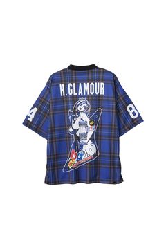 GUITAR GIRL 84 フットボールシャツ / ブルー