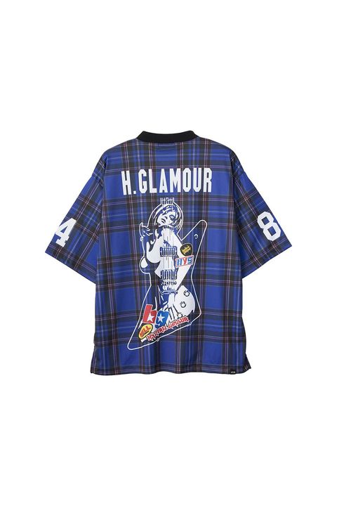 GUITAR GIRL 84 フットボールシャツ / ブルー
