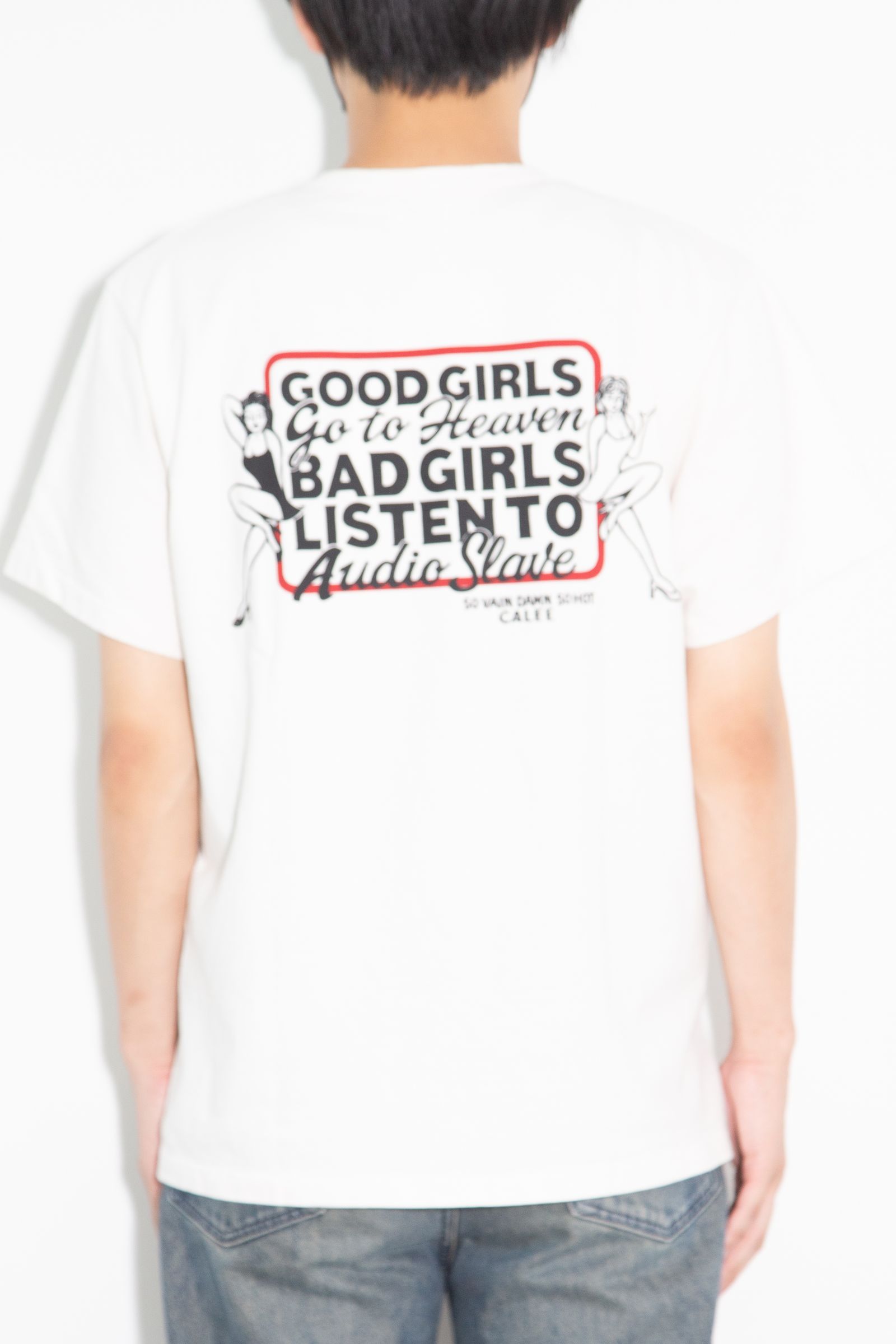 GARMENT DYE GIRLS LOGO POCKET TEE ＜NATURALLY PAINT DESIGN＞ / ホワイト