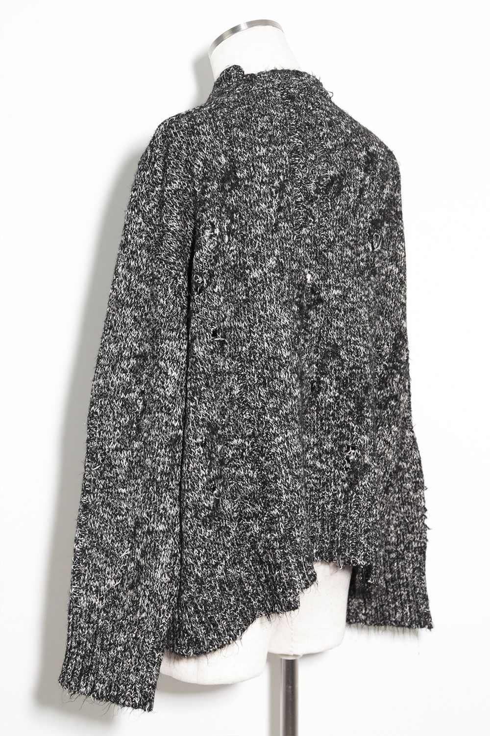 リラックスフィットダメージニット / Damage Knit Top / ブラックミックス / ag-8013