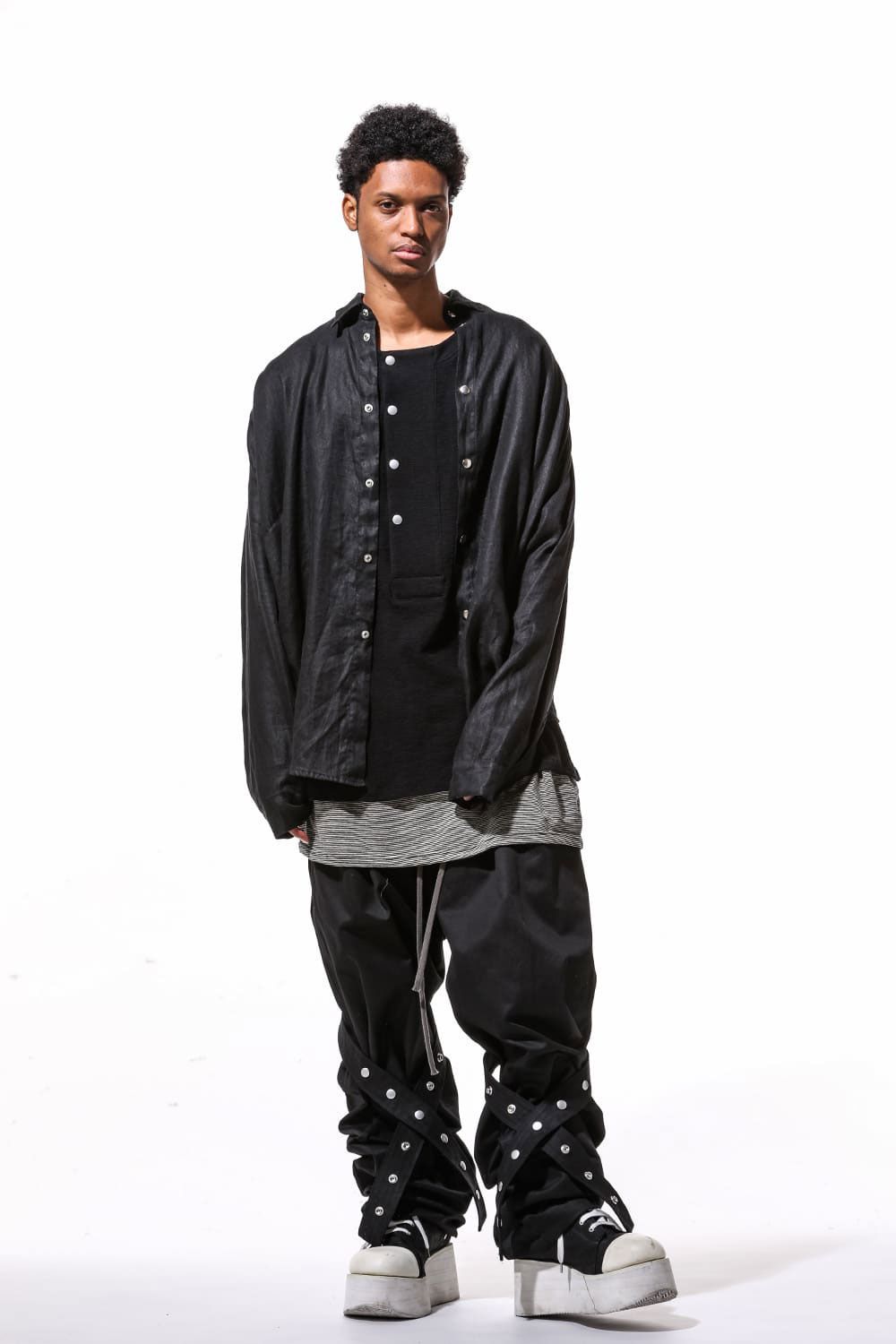 ベルトパーツワイドパンツ / Belt Parts Long Pants / ブラック
