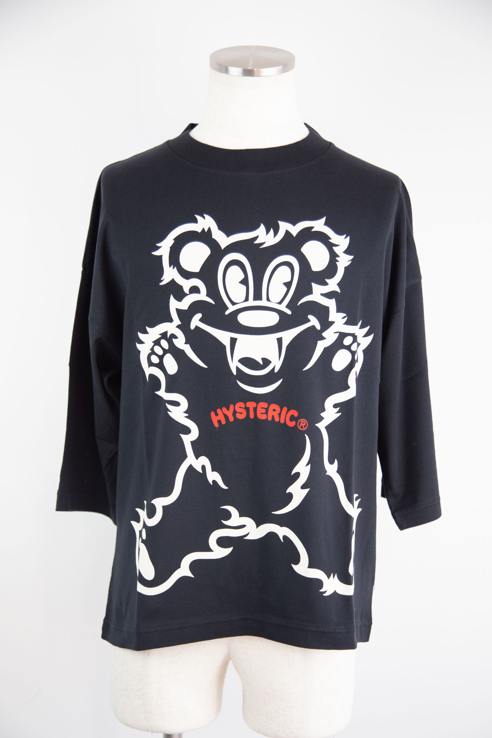 HYSTERIC GLAMOUR - FIRE BEAR オーバーサイズ八分袖Tシャツ