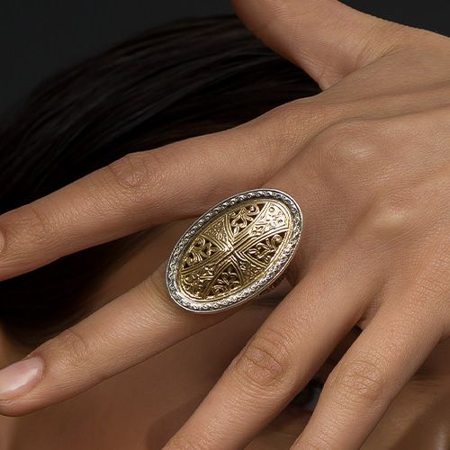 Garden Shadows Cross Pattern Ring / GR107