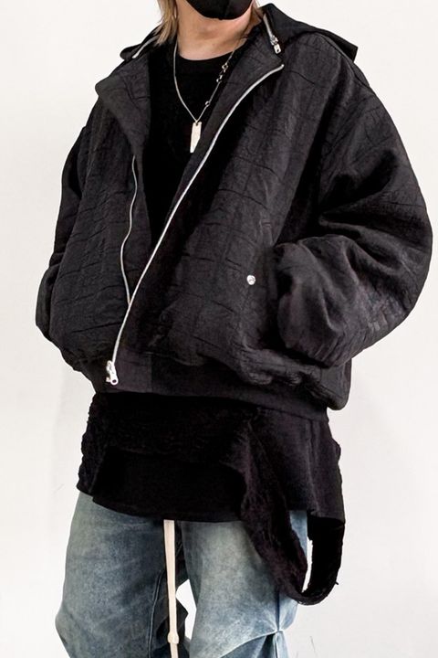 ジャンボMA-1フーディーブルゾン / JUMBO HOODED MA-1 BLOUSON / ブラック