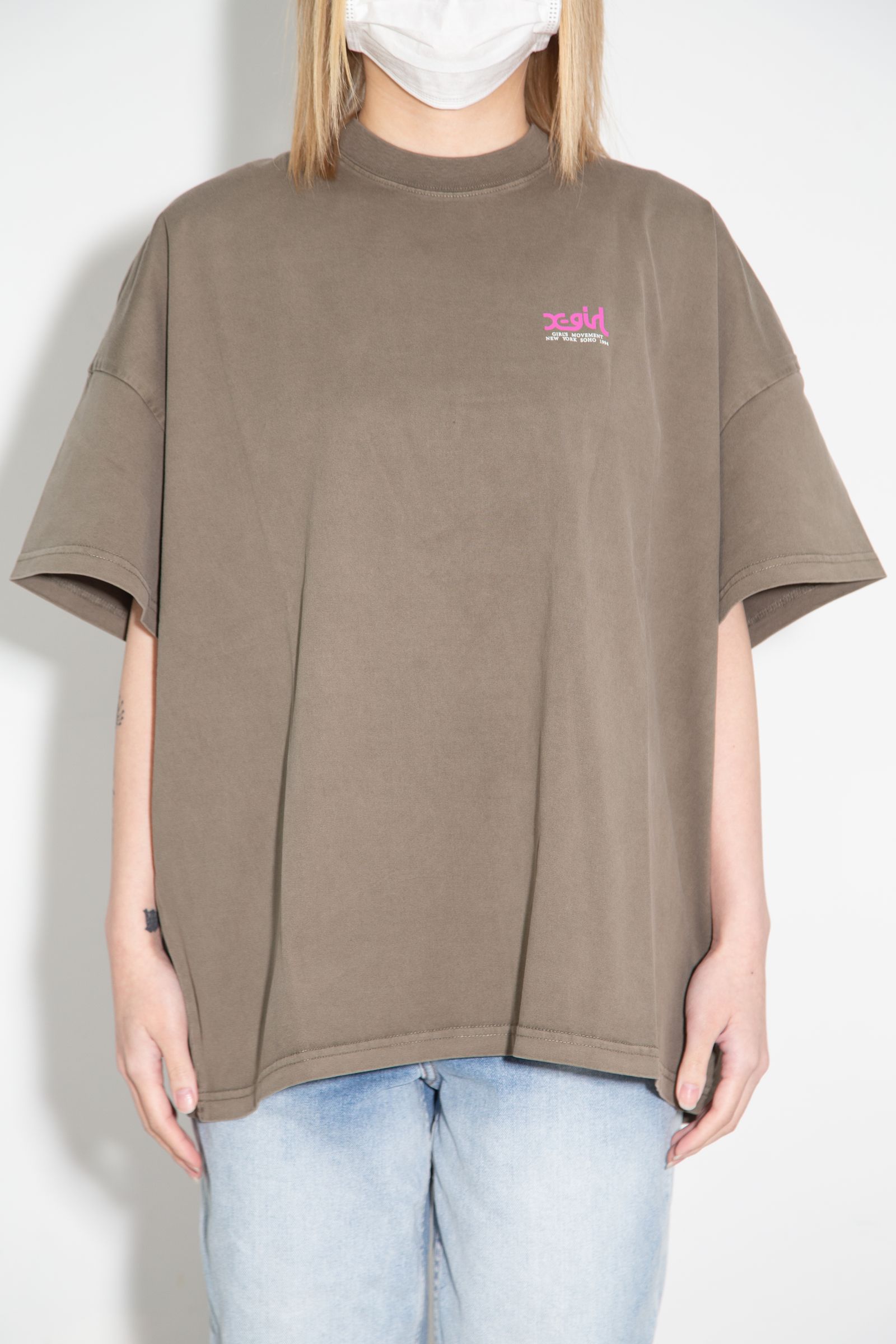 ［ラスト1点 サイズS］FADED FACE S/S BIG TEE DRESS / オリーブ