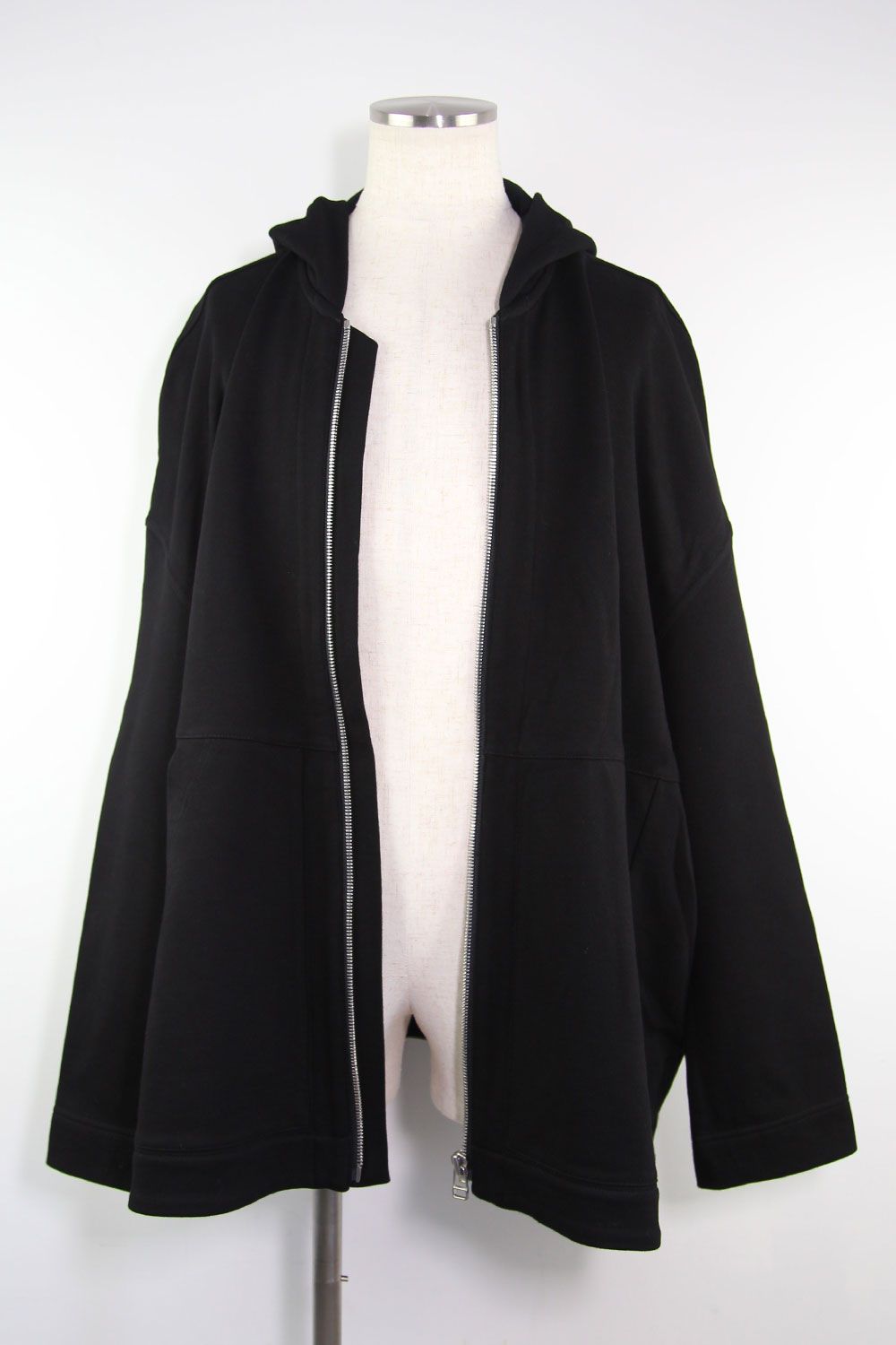 スウェットドルマンジップフーディ / Sweat Dolman Zip Hoodie / ブラック