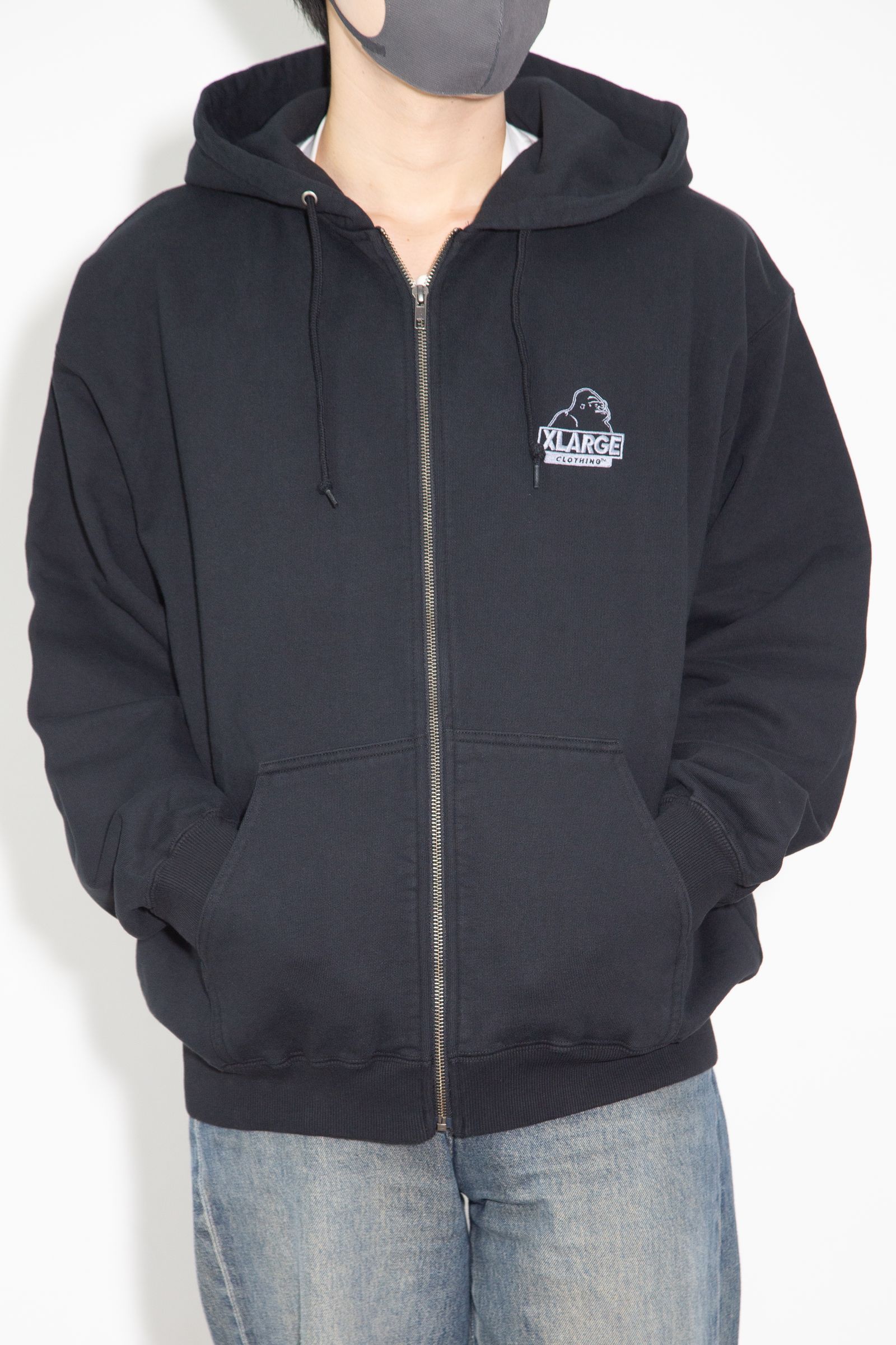 BACKSIDE OG ZIP UP HOODED SWEATSHIRT / ブラック