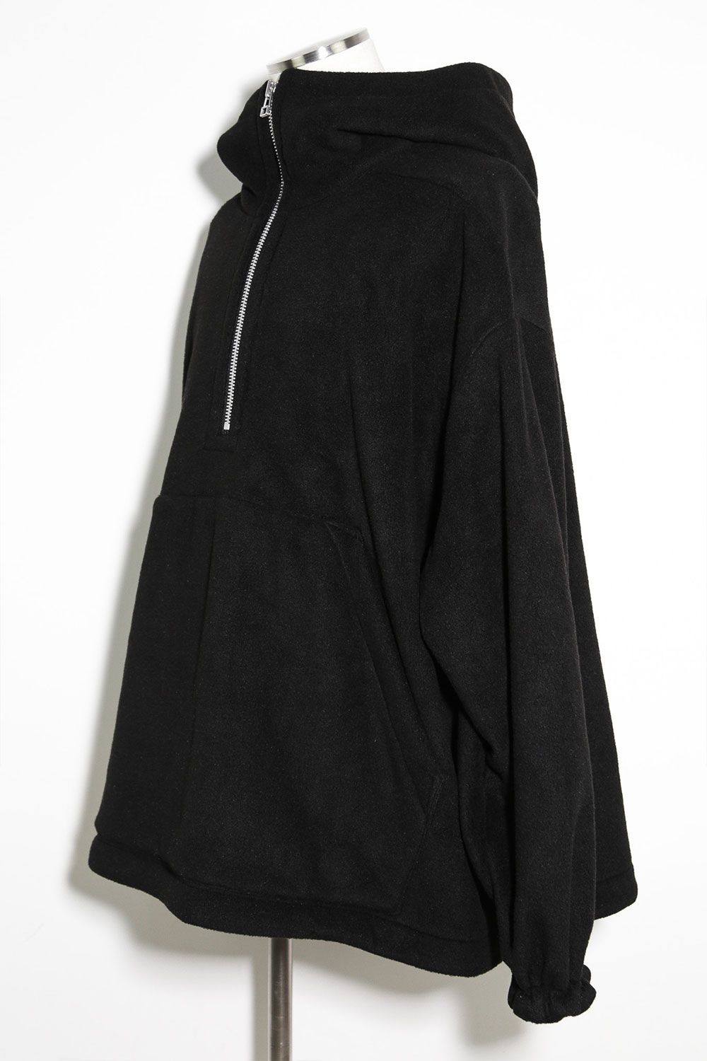 フリースハーフジップフーディー / Fleece Hoodie / ブラック / ag-10085-1