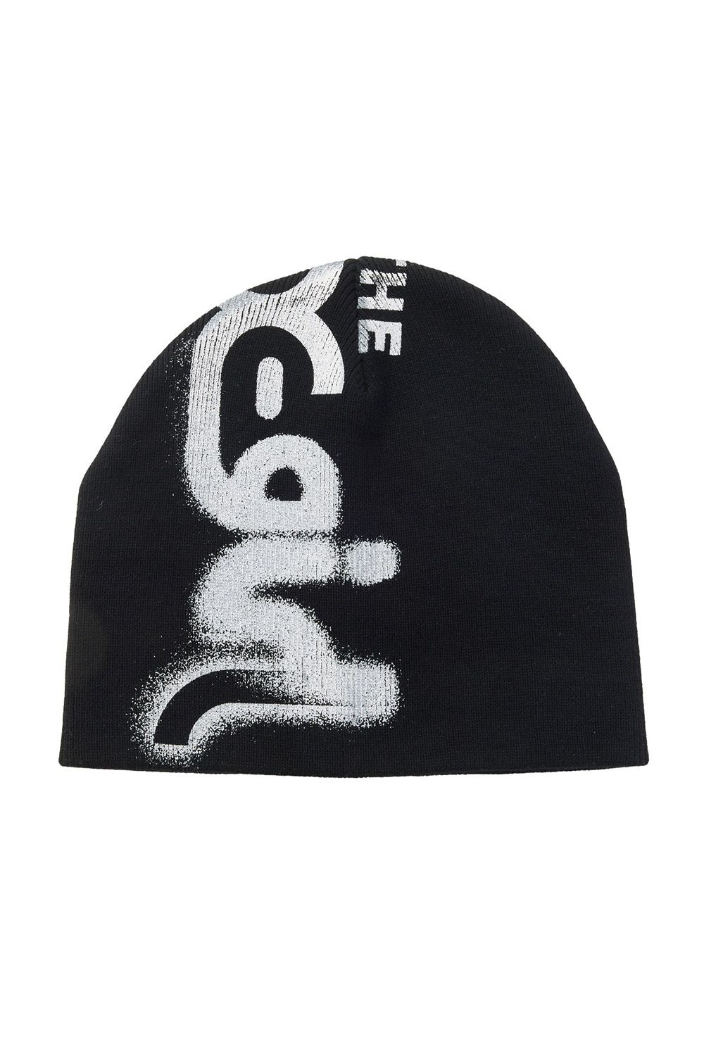 HEAVY DISTRESSED LOGO BEANIE / ブラック