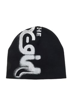 HEAVY DISTRESSED LOGO BEANIE / ブラック
