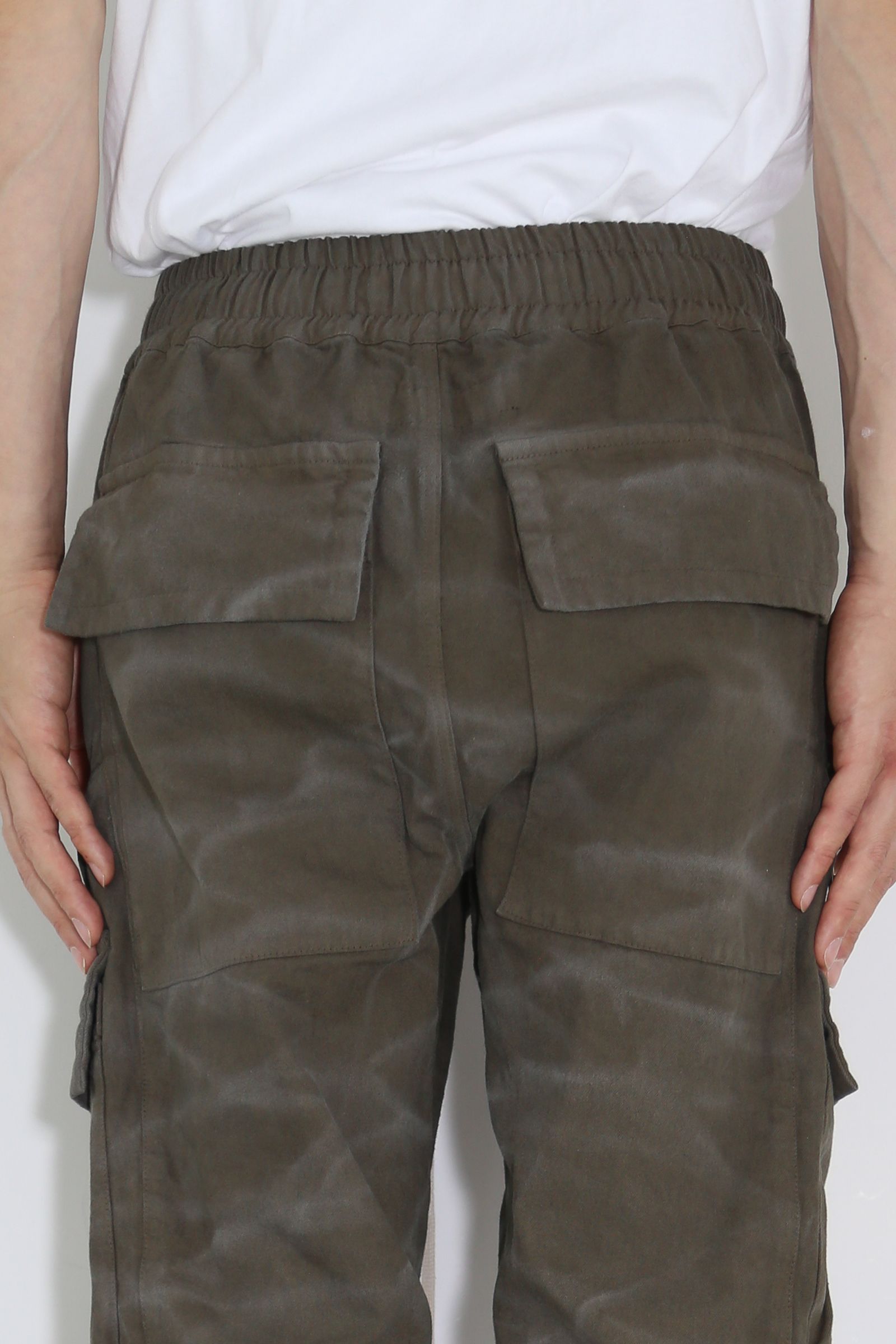 ヴィンテージ染めジップカーゴパンツ / Vintage Dyed Zip Long Pants / カーキ / ag-7036-1