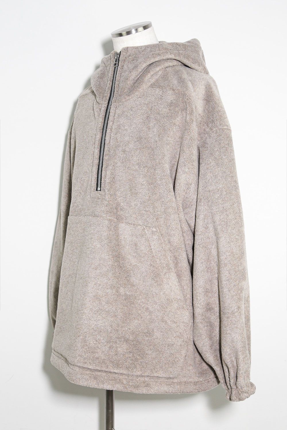 フリースハーフジップフーディー / Fleece Hoodie / ベージュ / ag-10085-1
