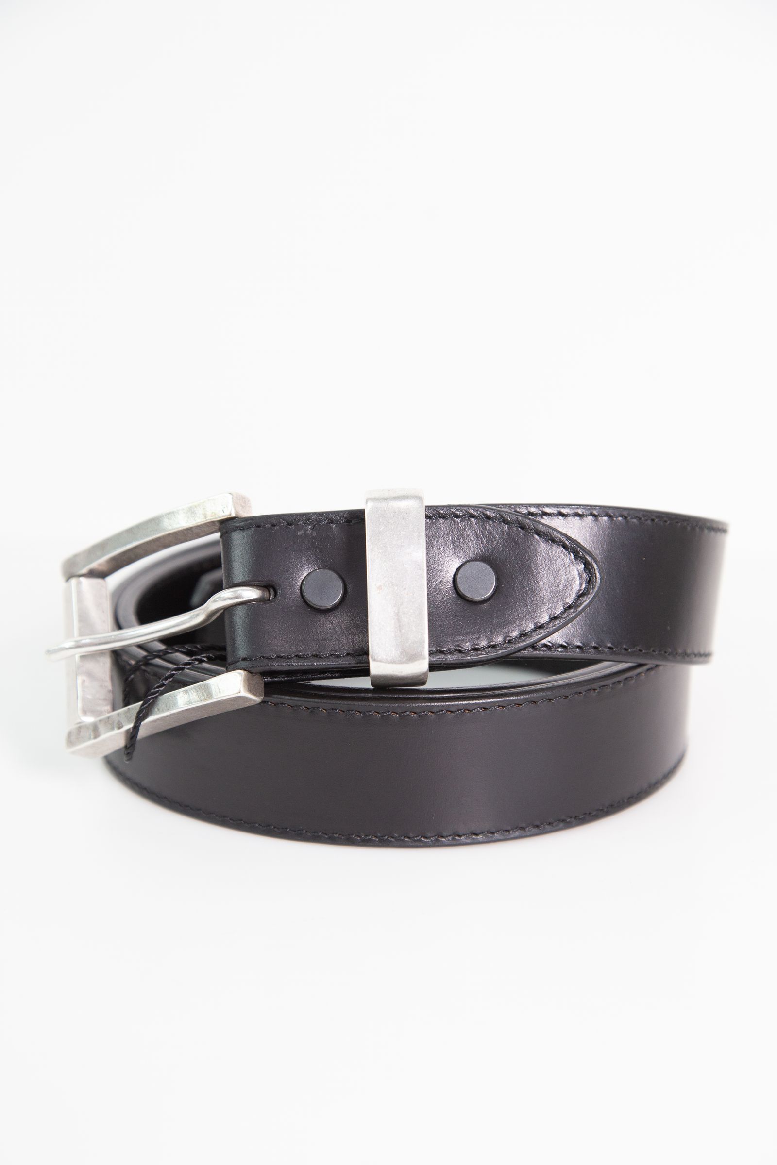 [894-06]  HORWEEN CHROMEXCEL ROLLER-BUCKLE BELT【35mm】 / ブラック
