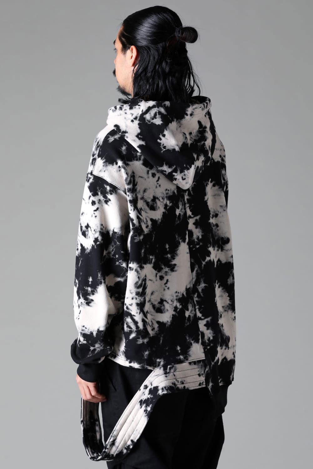 アシンメトリーフーディー / ASYMMETRY HOODED / ブラック×アイボリー / ag-12082