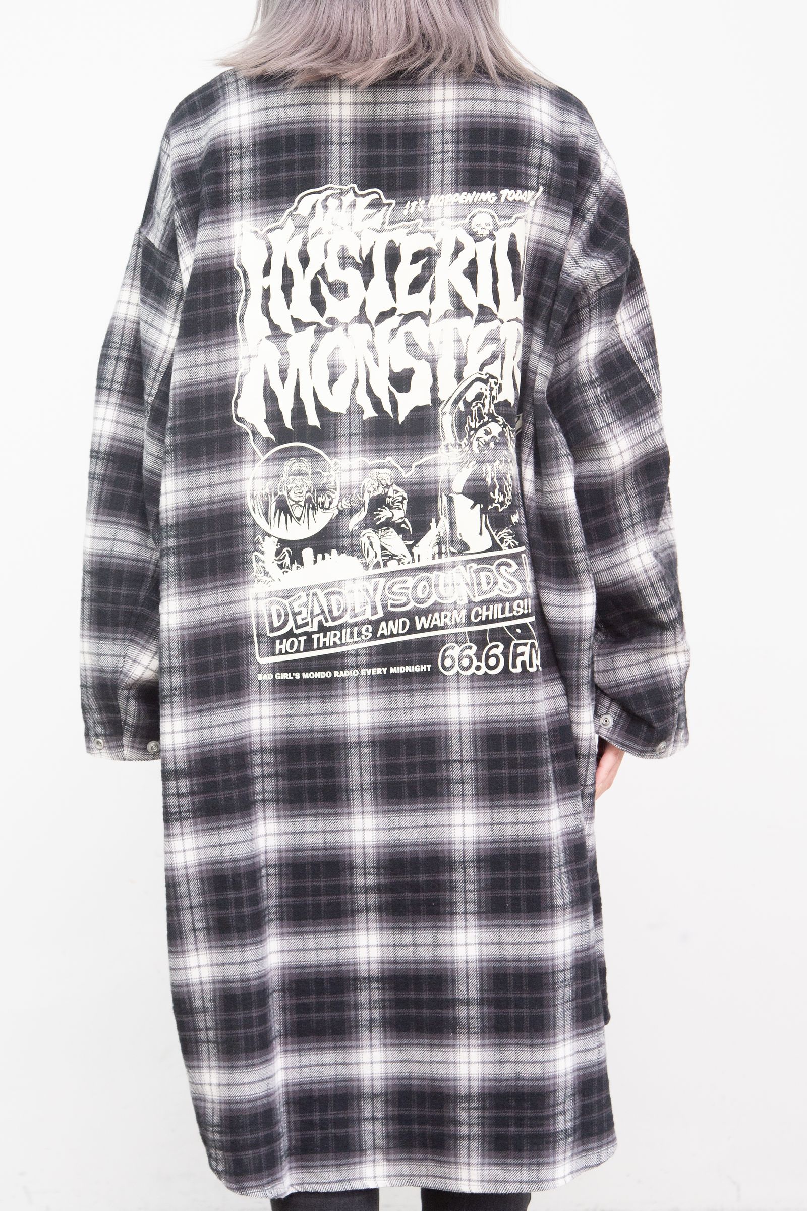 FM MONDO RADIO チェックシャツワンピース / ブラック