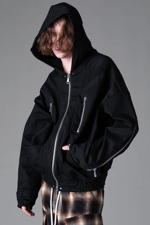Denim Zip Hoodie Blouson / ブラック