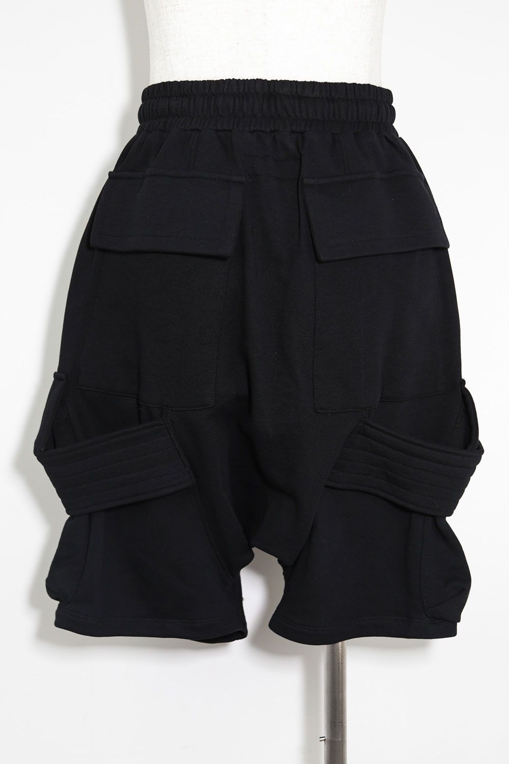 ベルトカーゴスウェットサルエルショーツ / Belt Cargo Sweat Sarouel Shorts / ブラック / ag-9046