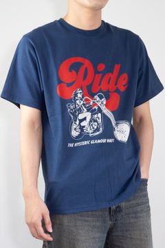 RIDE A MOTORCYCLE Tシャツ / ネイビー