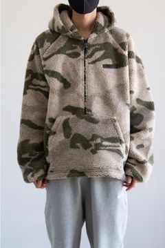 22FW FLEECE HALF ZIP HOODIE JACKET / カモ