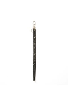 ROUND & PYRAMID STUDS LEATHER LONG KEY RING / ブラック