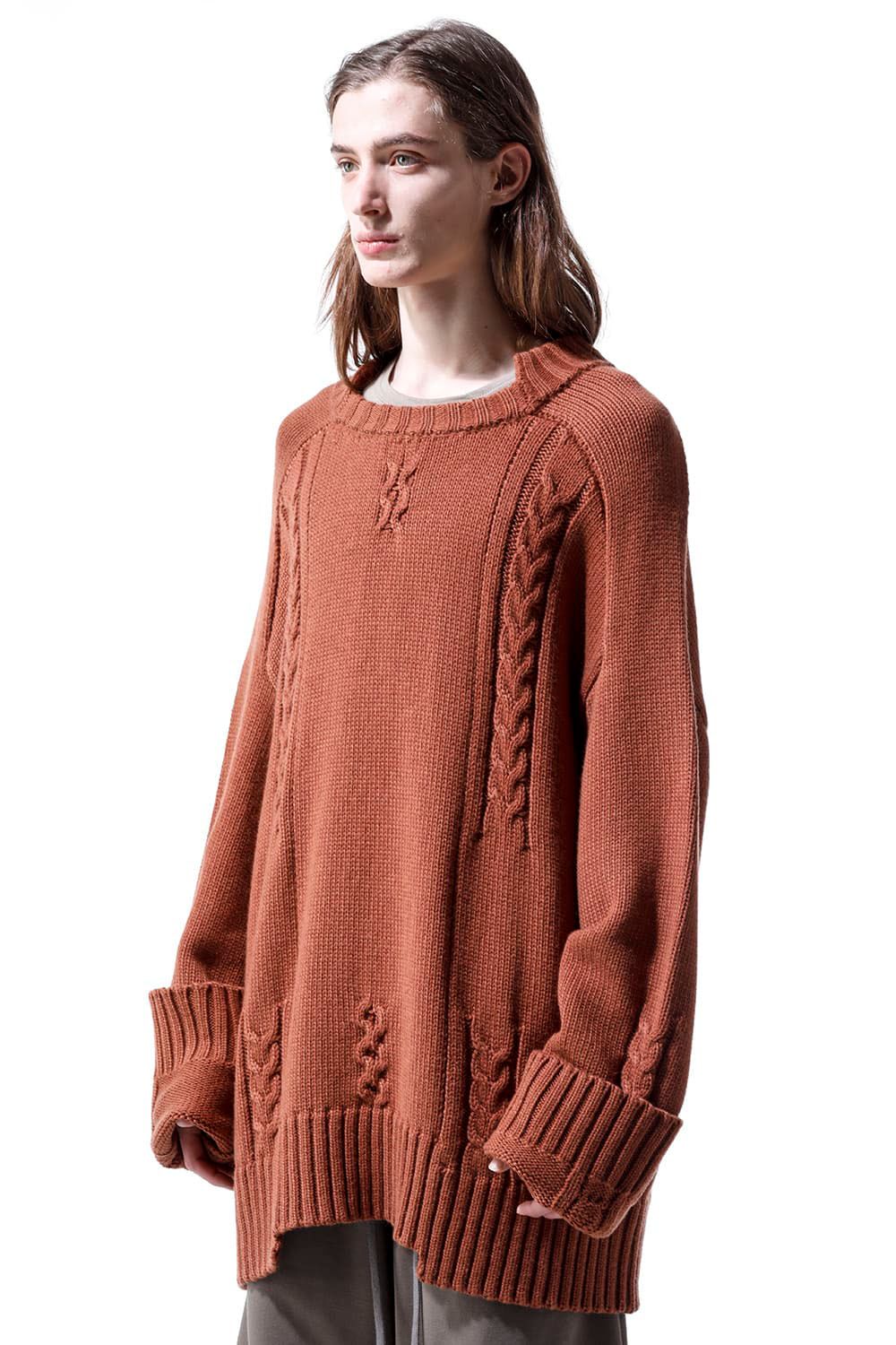 ローゲージニットプルオーバー / Low Gauge Knit Pullover / ブラウン