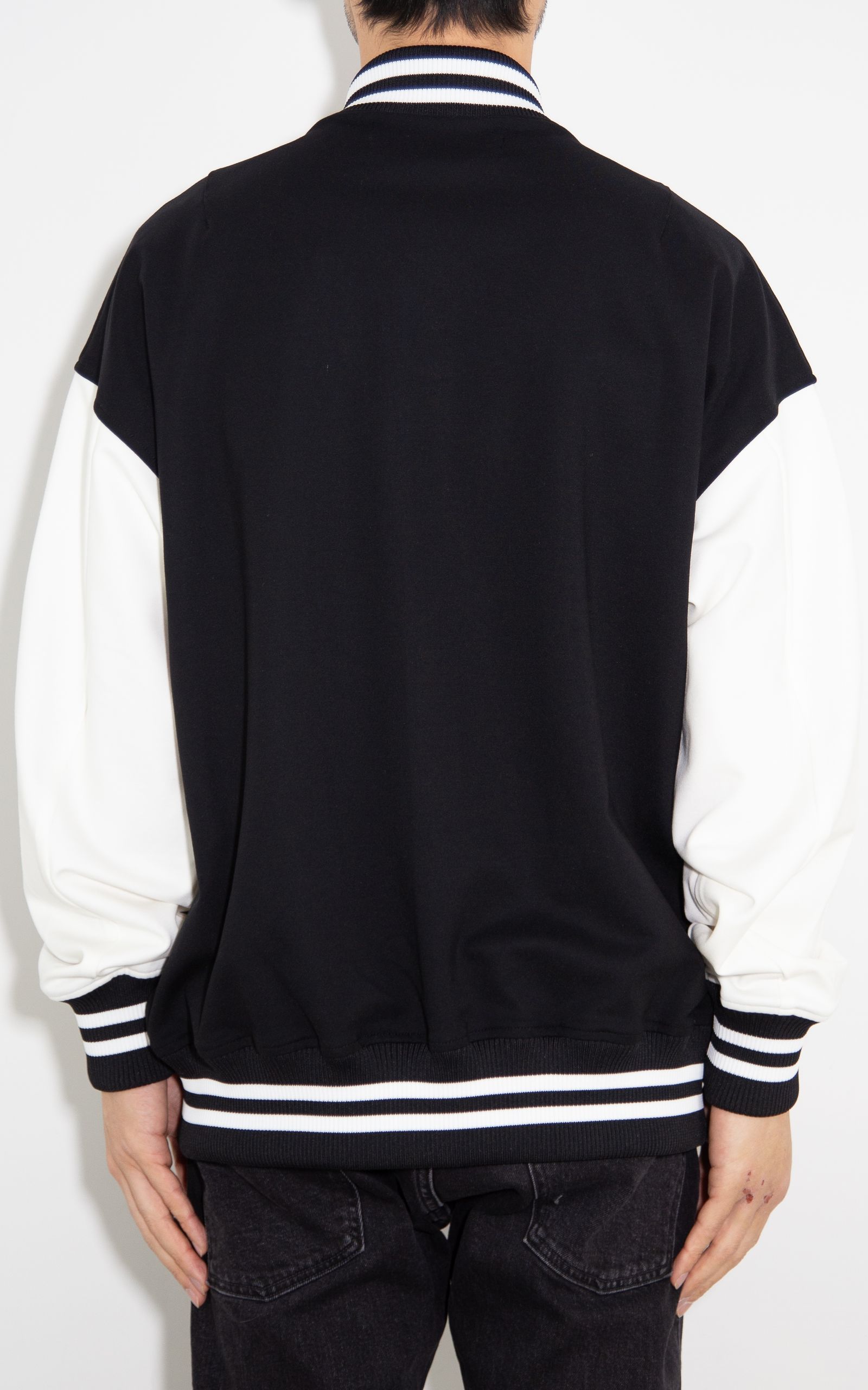 【人気継続商品】 RC jersey OVER VARSITY JACKET / ブラック