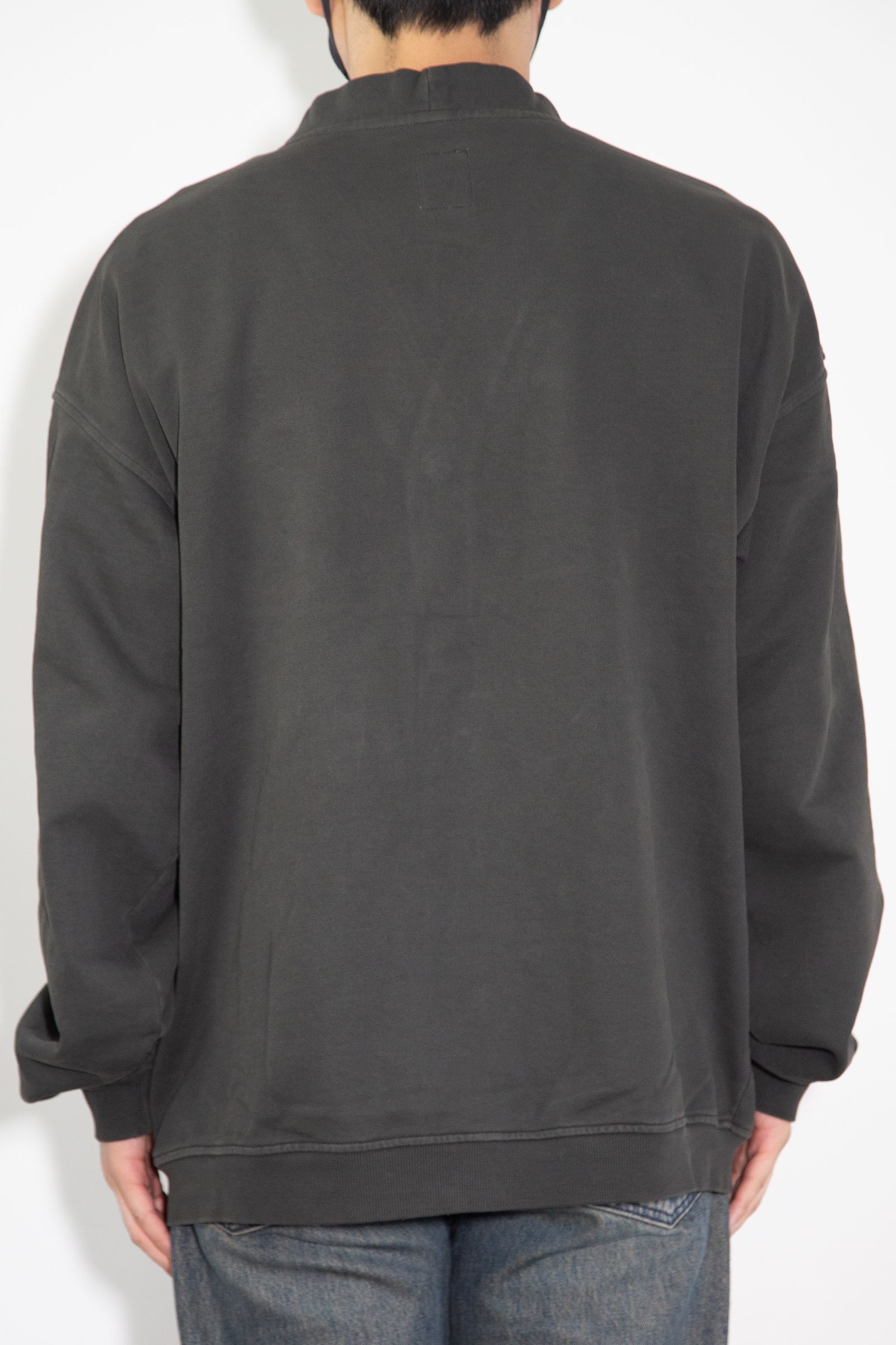 GARMENT DYED SWEAT CARDIGAN / チャコール