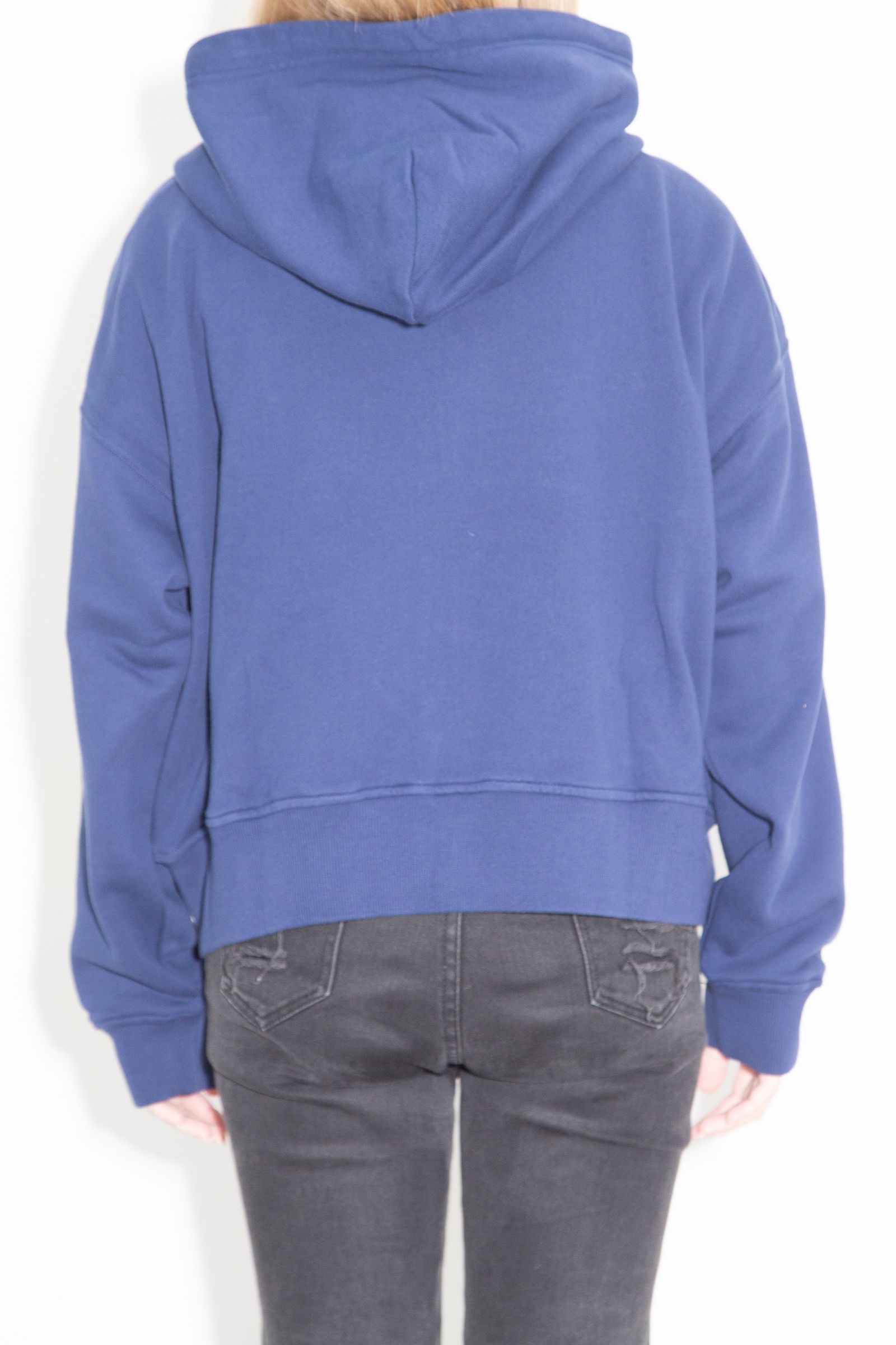 ［ラスト1点 サイズM］PANELED GRAPHIC ZIP UP SWEAT HOODIE / ネイビー