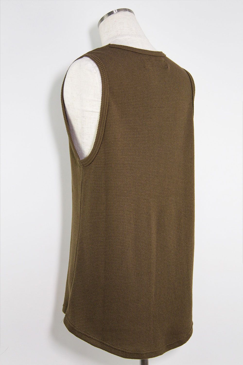 [ラスト1点 サイズ3] ミドル丈ワッフルタンクトップ / Middle Length Tank Top / オリーブ / ag-10096-1